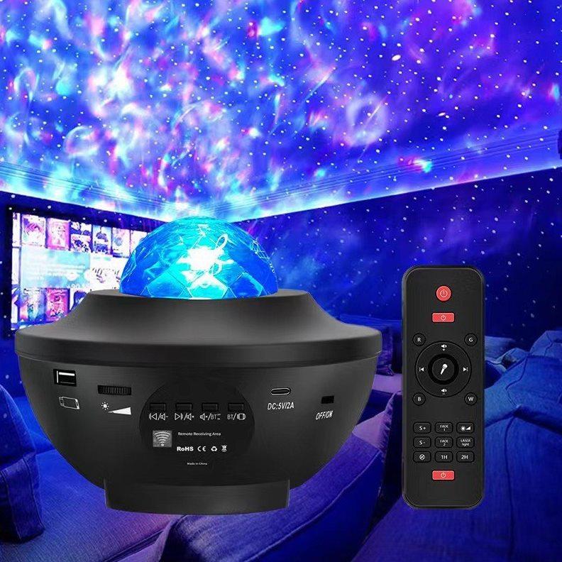 蓝牙音乐遥控星空投影灯碗状水波小夜灯