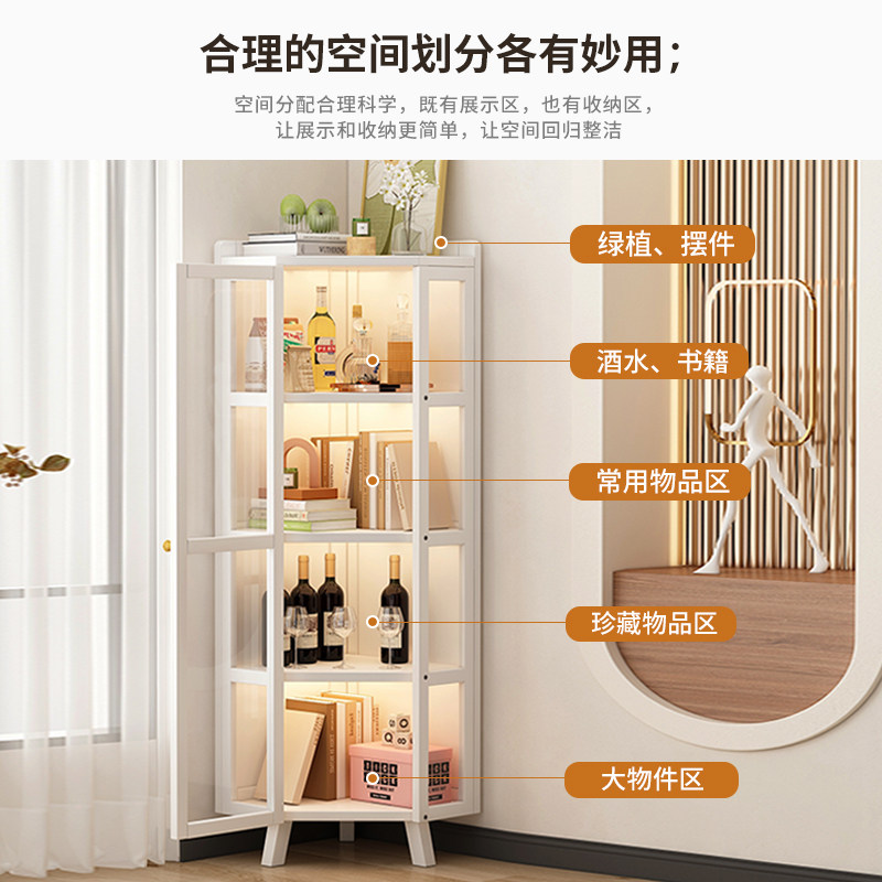 丽水制竹质加厚三角形靠墙置物架 简约现代落地角柜 卧室墙角收纳