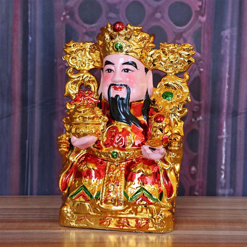 陶瓷财神爷神像办公室供奉公司家用文财神爷开业供奉摆件套装
