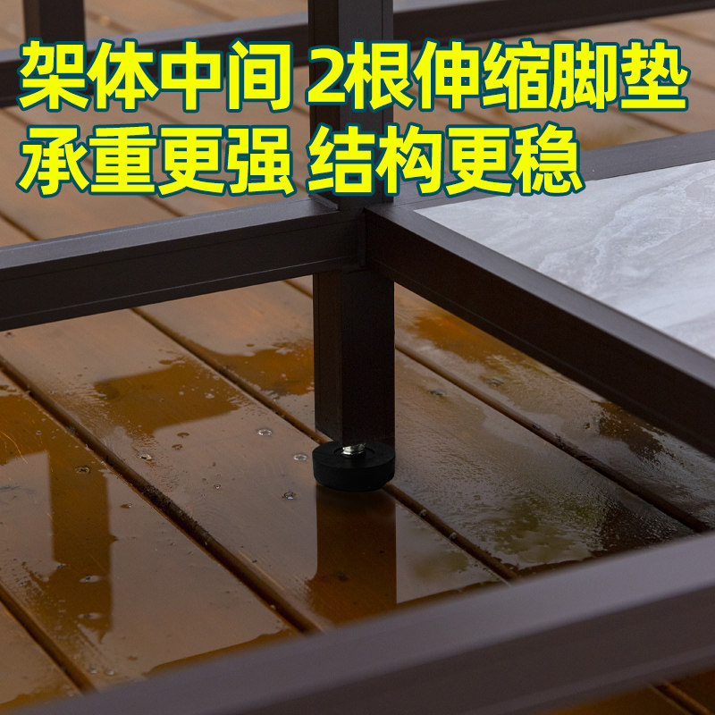 新中式铝合金盆景七连架花几架户外庭院几架铁艺不锈钢置物架阳台