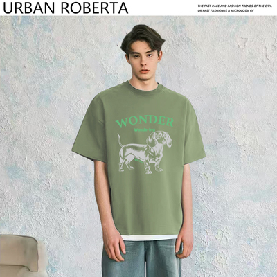 日系复古潮牌简约设计短袖T恤男女春夏新款宽松休闲情侣款