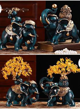 厅泰国酒柜吸水对大象招财象象招财纳福客摆摆设小家居工艺品装件