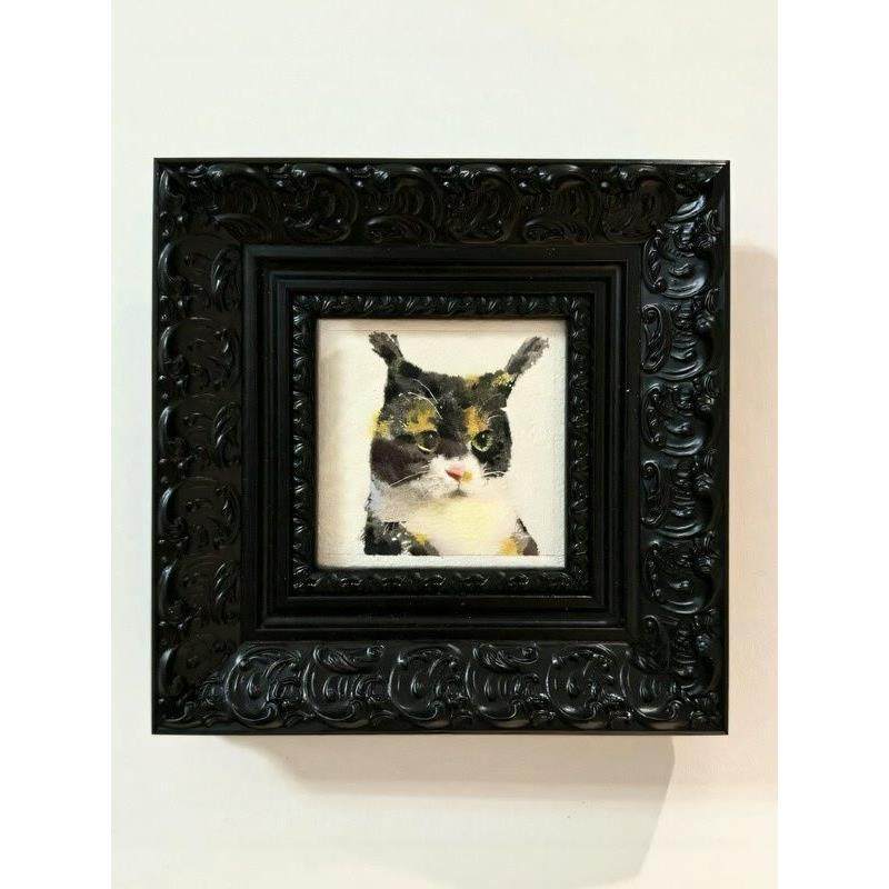 金泰凡画框黑色装框G11756-9法式复古实木相框油画印花外裱哥特小
