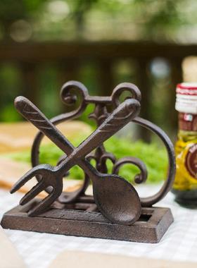 北欧摆简约铸覆古架铁KSU纸巾菜谱架书挡镇纸桌面件杂货花园野餐