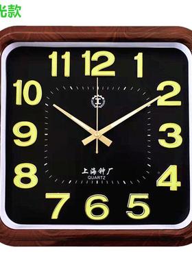 上静海音RTS夜光挂中钟客厅办公室电子钟墙表创意式上挂表经典石