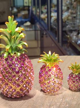 梨满钻凤镀合金镀金商摆件家创XHA意珐琅彩色居工艺品贺礼务礼品