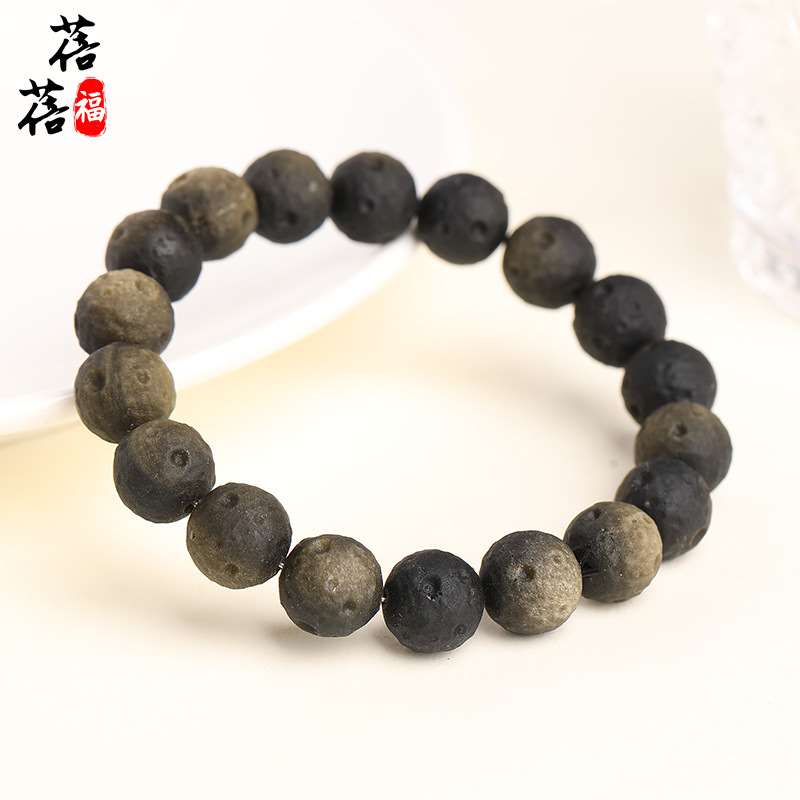 天然·金曜石陨石手链陨石形手串 星球陨石个性手链