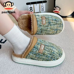 情侣家居保暖加厚居家室内女士厚底 冬季 大嘴猴棉拖鞋 男士