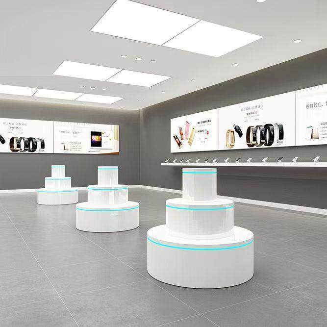 烤漆中岛展示台异形科技感展示柜产品模型展示台智能锁展示柜其他