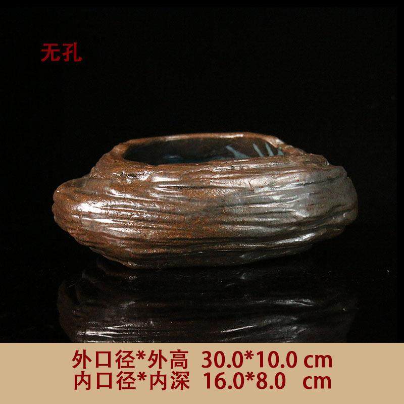 紫砂花盆陶瓷盆景盆无孔水洗睡莲铜钱草水生植物茶洗