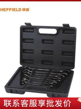 钢盾S018601/S018602 8/12件套精抛光棘开两用加长快扳（塑盒）