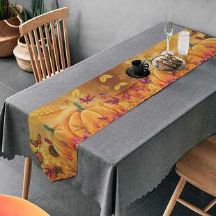 感恩节桌布双面桌旗派对布置床旗欧式桌布布艺装饰旗帜跨境