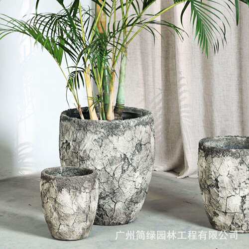 镁泥花盆复古艺术客厅商场室内外落地北欧特大号绿植物盆栽水泥盆