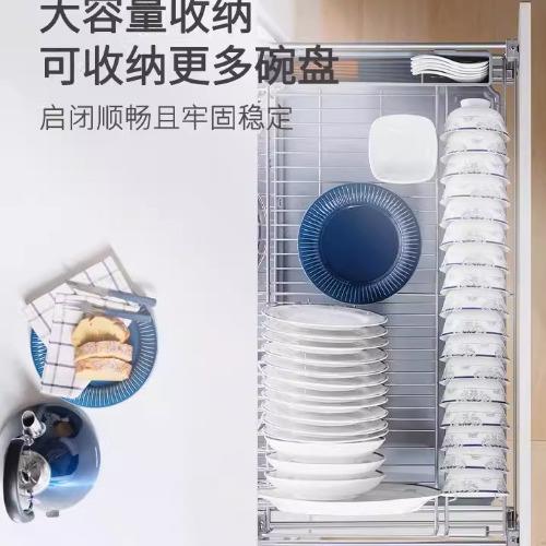 DTC东泰厨房锅具阻尼圆线拉篮抽屉式内置收纳线篮锅具线篮
