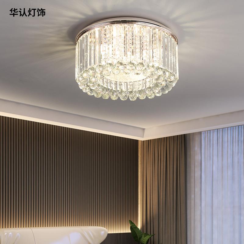 客厅水晶吸顶灯家居卧室LED圆形吸顶灯样板房设计师装饰吸顶灯