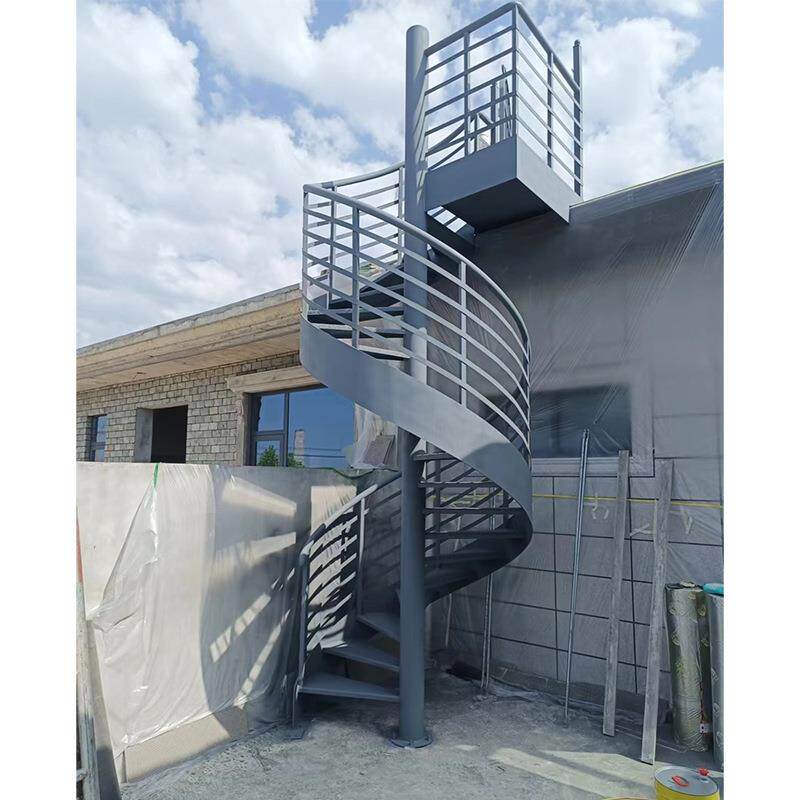 天台阁楼用不锈钢旋转楼梯防锈防滑户外家用商用别墅酒店防火疏散