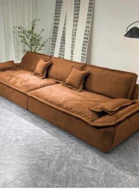 意式极简Baxter帆船沙发法式奶油风小户型客厅轻奢布艺直排沙发