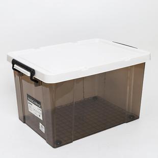透明茶色收纳箱特大号加厚塑料搬家用衣服玩具书本整理箱后备箱