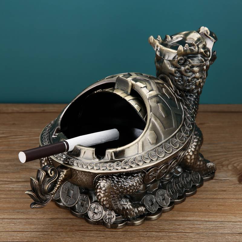 龙龟烟灰缸家用客厅办公室茶几防飞灰烟味可爱网红轻奢复古摆件潮