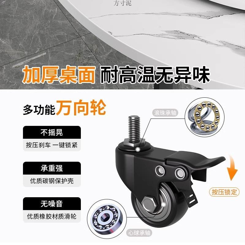 可折叠桌子家用小户型现代简约餐厅可移动大圆桌出租房简易小餐桌