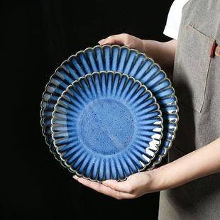 复古简约装 日式 窑变瓷饭碗面轻奢家用碗盘碟餐具Z1204套牛排陶西