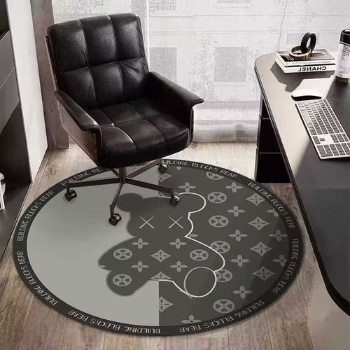 电竞椅防磨地垫防滑底水晶绒地毯防刮伤地板静音升级防滑圆形地垫