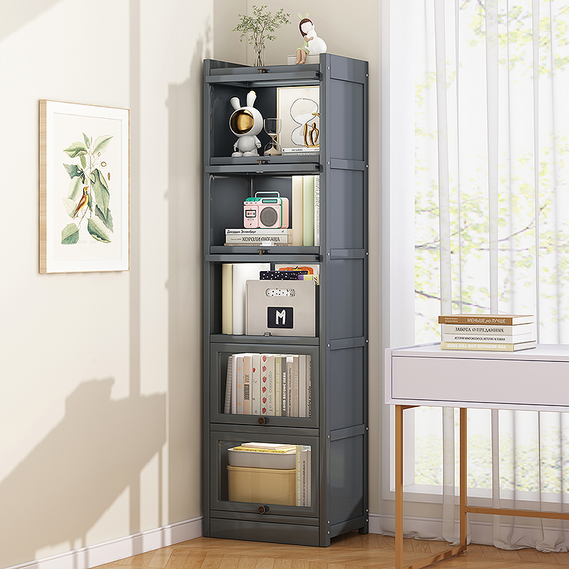 窄缝书架置d物架落地多层书柜客厅靠墙置物柜家用简易书桌旁收纳