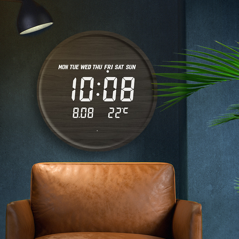 LED电子钟表夜光挂钟客厅家用时尚创意时L钟挂墙轻奢简约现代挂表