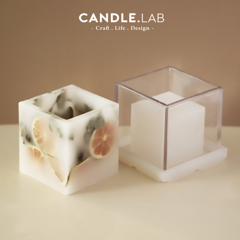 CANDLE.LAB  蜡烛用方形中空防风蜡烛托PC透明T硬质塑料蜡烛模具