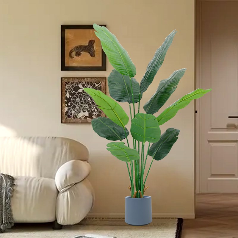 仿真绿植造景组合室内装饰摆设旅人蕉假树植物大型塑W料花吊钟景