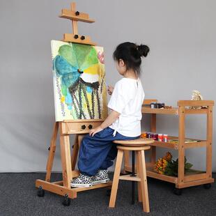 画架美术生榉木制平立两用折叠实木落地木质多功能大油画架子收纳