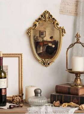 vintage欧式中古风雕花装饰画法式餐厅卧室玄关壁画美式挂画A156