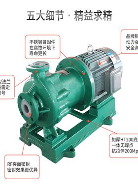 江南IMD40-25-200单级卧式磁力泵 超纯水输送泵 全塑料水泵