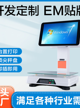 加工定制双屏触摸一体称PC秤水果散装食品称重结算收银机超市肉菜