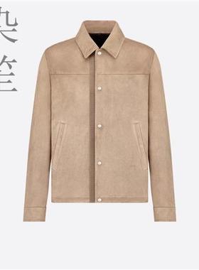 CD家同款春夏麂皮绒夹克外套卡其灰色多色可选手工定制大牌款男装