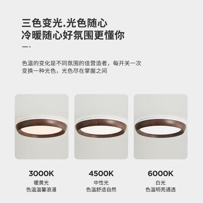 诧寂10135风室复古吸顶灯中灯古风民宿房间灯桃中式胡木纹圆形主