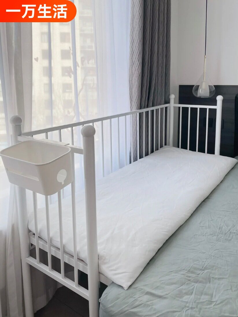 铁艺儿童拼接床婴儿床宝宝护栏加宽床边拼大床高度儿童床调节