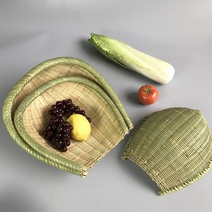 竹编开口簸箕家用全竹青筲箕洗菜沥水竹篮子竹制品青菜篮收纳竹筛