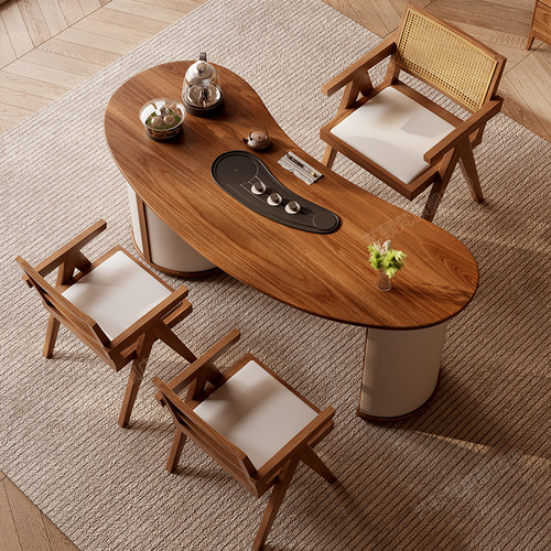 阳台小户型实木茶桌椅组合