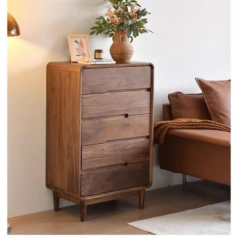 北美黑胡桃木客j厅实木斗柜樱桃木储物收纳柜抽屉柜五斗柜卧室