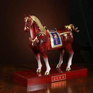 景德镇陶瓷酒瓶酒壶5斤骏马家用送礼酒柜摆件马到成功酒坛密封罐