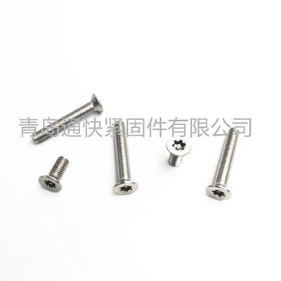 ISO 14581梅花槽沉头螺钉 不锈钢梅花沉头带柱防盗螺钉 螺丝定 做