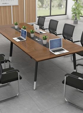 会议长桌桌现代简约洽36499培训桌0椅组合6/8/1人谈长方形办公桌