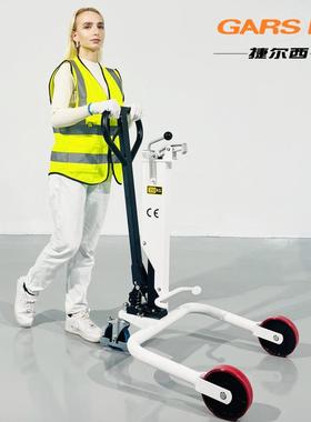 出口品质652 手动推车塑料G圆装卸拖车铁桶液叉车350K压油桶桶搬