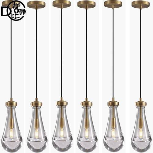 跨境后现代轻奢客厅餐厅吧台卧室床头复式楼旋转楼梯水晶水滴吊灯