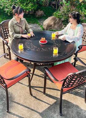 户天外烧烤桌椅庭摆院外晒休闲防231109-1水防铸铝室外花园露阳台