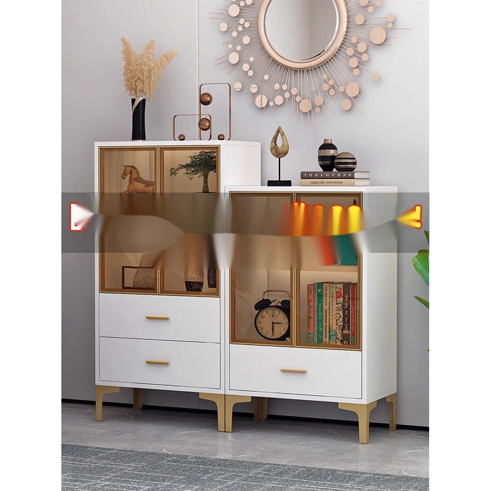 书柜收防尘玻璃轻奢简约369现代书柜架落地储门物柜纳书橱展示柜