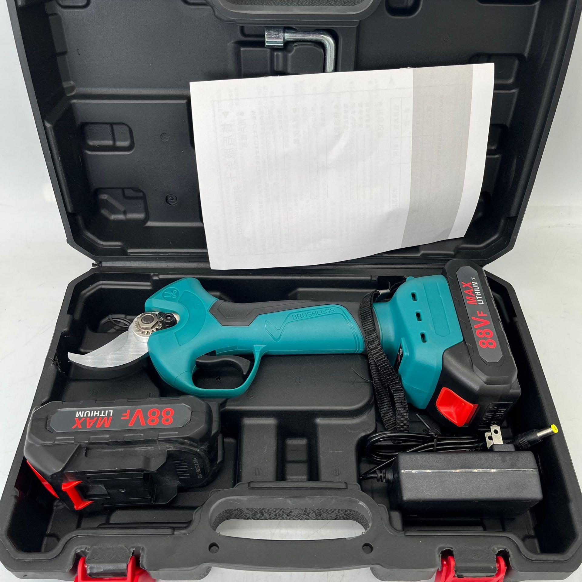 动电子动修枝剪园林工具电剪锂电果枝剪无线携电树JD-07-LS枝剪便