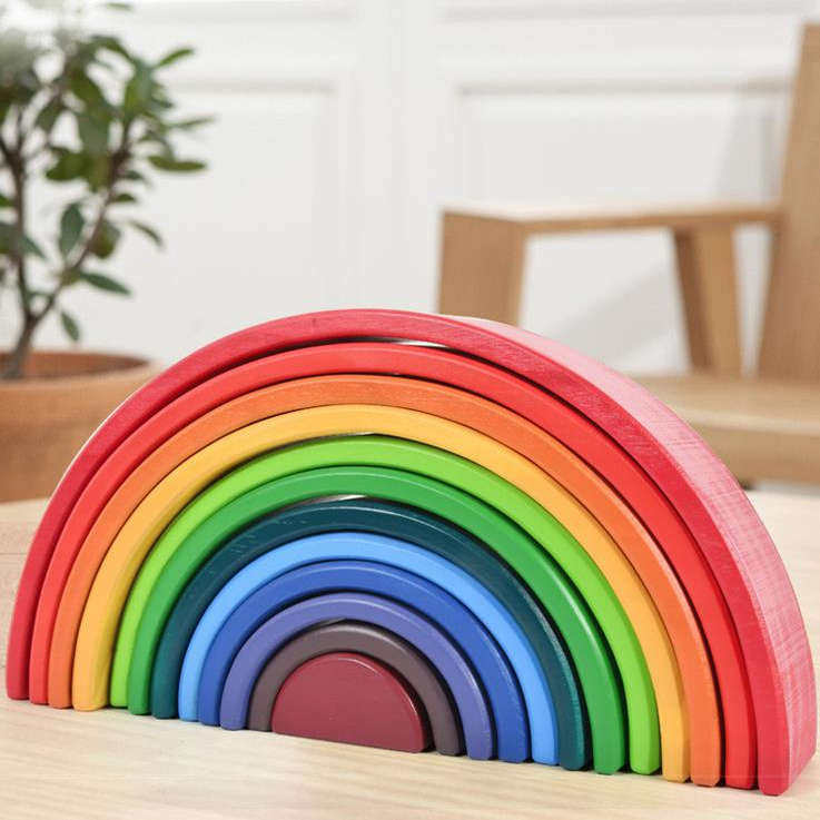 彩虹积木祖国椴木儿童益智玩具