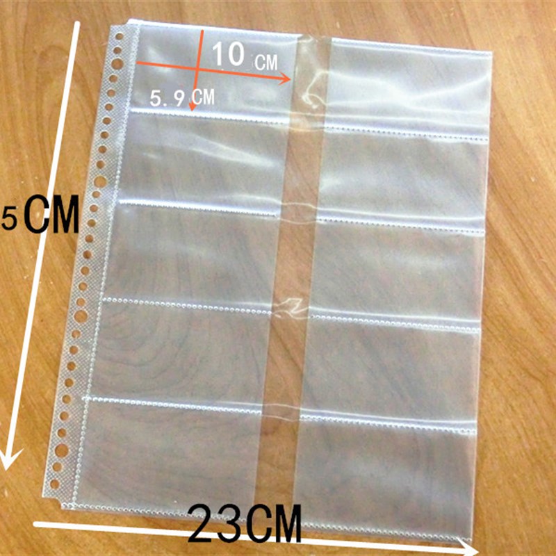 A4加厚活页芯30孔双面透明名片袋活页I名片册替芯名片夹活页芯内